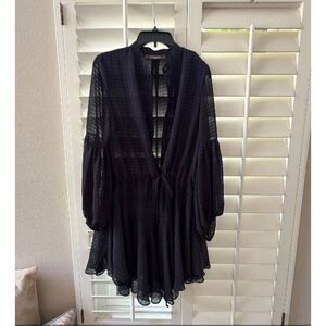 Button Up Mesh Mini Dress